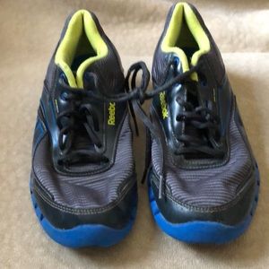 Reebok Zig Tech Athletic shoe, size 7, gray/blue/lime green Excellent condition!
